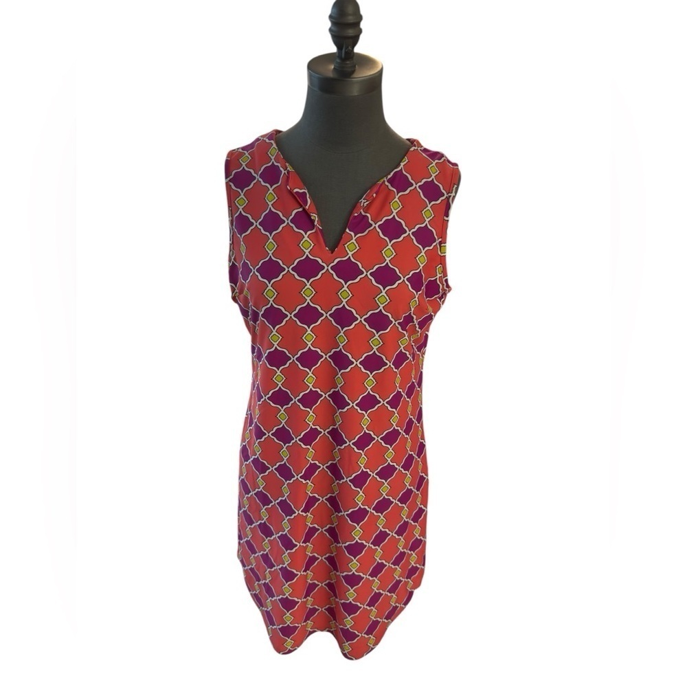 Jude Connally Geometric Print Sleeveless Dress - M